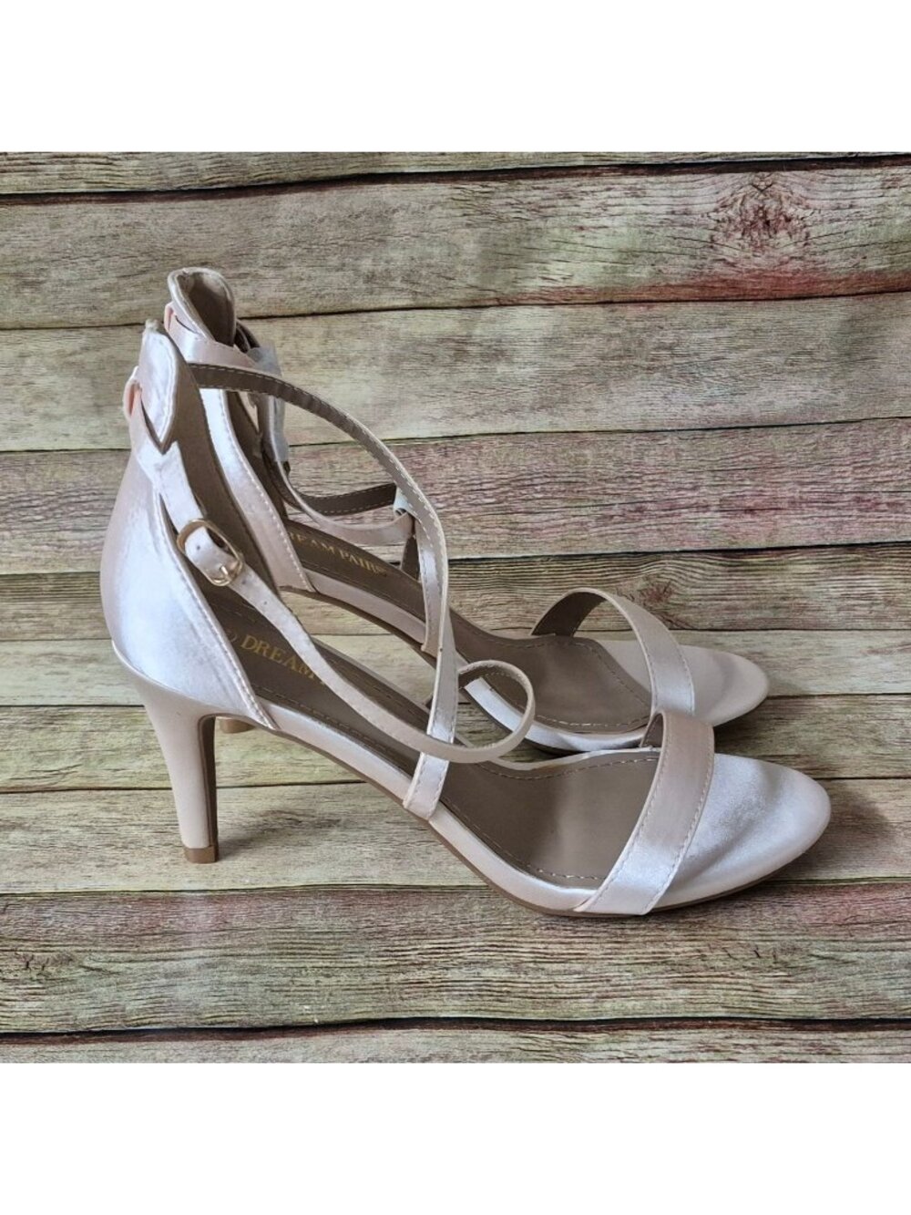 NWOT DreamPairs Womens Dolce Fashion Pumps Blush Pink Silk Heels Size 8.5